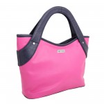Beau Design Stylish Fuchsia Color Imported PU Leather Casual Handbag With Double Handle For Women's/Ladies/Girls